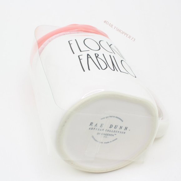Rae Dunn "Flocking Fabulous" Flamingo Topper Ceramic Mug - Picture 4 of 4